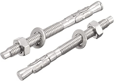 sourcing map M6x70mm 304 Inoxidable Acero Expansión Perno Tornillo para Concreto 5uds.