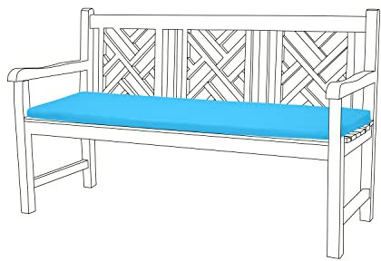 Gardenista Outdoor Bankauflage | Wasserabweisende Sitzkissen für Gartenmöbel | Sitzauflage mit abnehmbarem Bezug | Bankpolster Auflage für Bänke in Garten | Gartenbankauflage 143x52x5 cm (Türkis)