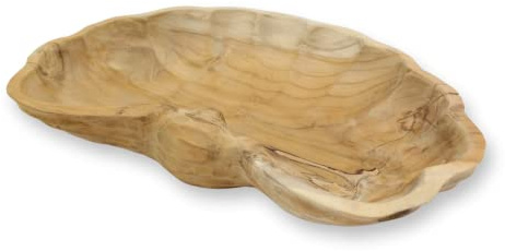 Gartenwelt Riegelsberger Schale Teak Holzschale Teakschale Lyon Abmessungen ca. 40x29 cm Massiv Teakholz Natur Unikat Deko Rustikal