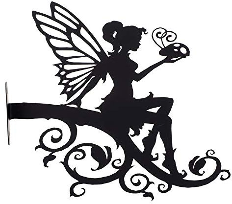 GANAZONO Gartenfigur Laterne an Wand Montierte Schmiedeeiserne Fee Silhouette Metallkunst Fee Silhouette Skulptur Tür Veranda Baumschmuck Garten Engel Engel Skulpturen Garten Engel Skulpturen Garten
