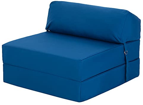 Ready Steady Bed Cómoda Silla Plegable en Z | Sofá Cama Futón Ligero | Cubierta Suave y Resistente al Agua | Colchón Individual de diseño ergonómico Zbed (Azul)