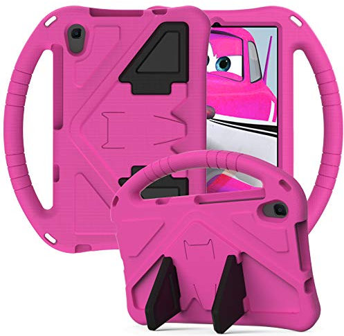 Tablet Case For Huawei MediaPad M5 Lite 8.0 Kids Friendly Lightweight Shockproof Cover with Handle Stand Tablet Rose Red