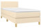 vidaXL Boxspringbett mit Matratze Bett Einzelbett Polsterbett Hotelbett Bettrahmen Lattenrost Bettgestell Schlafzimmerbett Creme 90x190cm Stoff
