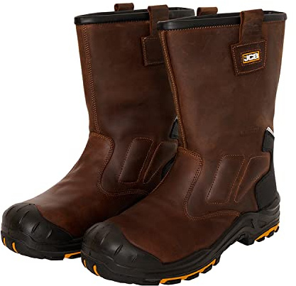 JCB - Denstone Brown Rigger Boot - 100% Metal Free - Boots for Men - Waterproof - Fibreglass Toecap - Men Shoes - Men's Work & Utility Footwear - 9, 9 UK