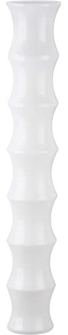 GILDE Glas Vase XL Bamboo - große Deko Bodenvase weiß - Höhe 85 cm