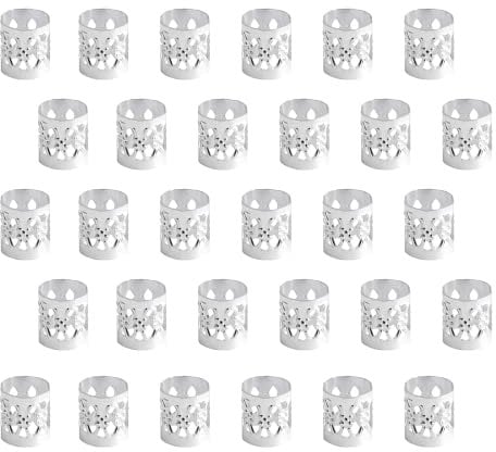 Lmyzcbzl Aluminium Dread Lock, 30 Stück Metall Cuffs Dreadlocks, Haarschmuck, Flechtet Haar Schmuck, Dreadlocks Zubehör (Silber)