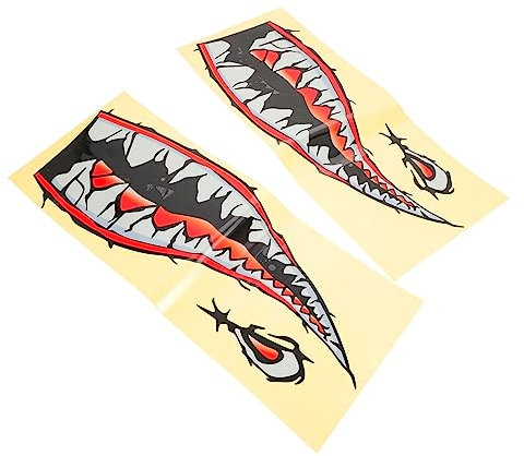 2 Stücke Shark Mund Aufkleber Set Aufkleber Für Auto Kajak Decor Einfach