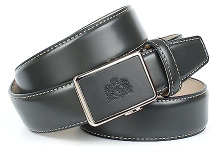 Anthoni Crown Herren Herrengürtel Gürtel, Grau, 110