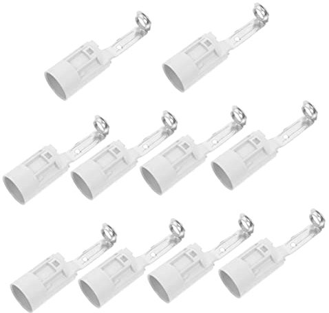 OSALADI 10 Pièces Bougie Tuyau Lampe Titulaire Base Douille Dampoule Chapeau Cheminée Douille De Bougie Douille De Candélabre Appliques Fil Électrique Blanche Plastique Style Européen E14