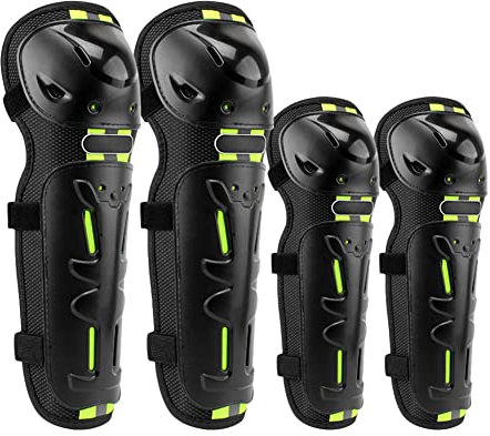 Motorrad Knie Schienbeinschoner, Flexibel Knieschoner Armschützer, Motorrad Knie Ellenbogenschutz, Schlagfestigkeit Knieschützer Ellenbogen Knieprotektoren Schutzausrüstung Für Motocross Motorrad