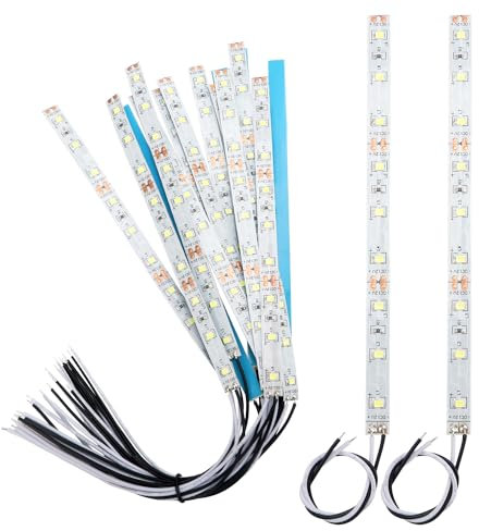 YIXISI 15 Stücke 150mm VorDrahtete LED Streifen, 2335 SMD LED, 12-18V LED Streifen, Modellbau Led Beleuchtung, Weiß