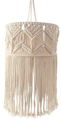 Banziaju Makramee Lampenschirm, Hängelampe Lampenschirm Stricken Lampe Makramee Lampenschirm Geflochtene Hängelampe Lampenschirm Boho Hängelampe für Wohnzimmer, Schlafzimmer Büro, Typ 1