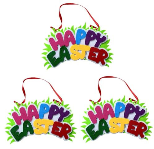 OSALADI 3 Stk filz hängen festlicher Wandanhänger Ostertür-Banner kleiderständer handgefertigter Wandanhänger Wandtattoo zu Ostern Charme Kranz Wandbehang das Schild schmücken