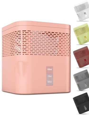 BonAura® AirOne Lite - Deshumidificador para baño y cocina sin electricidad con ventilación de 360°, deshumidificador con boquilla y 450 g, deshumidificador granulado I Deshumidificador de habitación