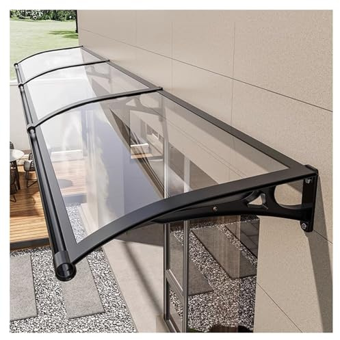 Marquise en Polycarbonate，Porte Toit Marquise Abri，Auvent de fenêtre en Polycarbonat UV Protection，Support en Aluminium Durable,Protection Contre la Pluie, Balcon (Size : 120x320cm/47x126in)