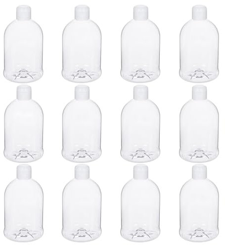 Botella Pet Ovalada con Tapón Flip-Top. A Elegir en 3 Tamaños: 100ml, 150ml o 500ml. Pack de 20 y 12 Unidades. Dispensador de Plástico Reciclado (500ml (12 Unidades))