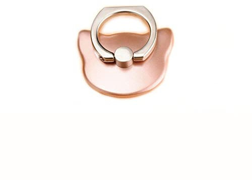 Cute Cat Head Universal Phone Finger Grip Ring Stand Holder Cat series lazy ring buckle cartoon creative cat head ring bracket Rose Gold Attractive Processed