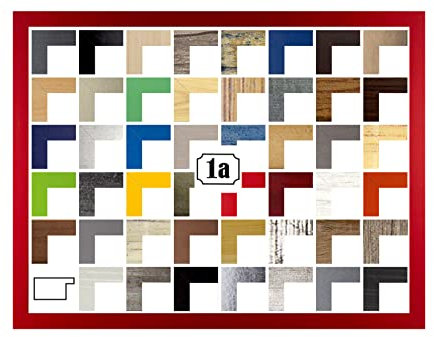 Multicolore Bilderrahmen Posterrahmen Puzzlerahmen 50x70 cm Rot Ferrarirot Knallrot 70x50 cm mit weisser Rückwand und klarem Acrylglas