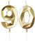 mciskin Gold 90th Birthday Candles, 3D Number 90 Candles for Cake, Women Men 90th Birthday Decorations,Pearl Gold Candle Cake Topper Decorations for Birthday Party Weddings Anniversary Supplies