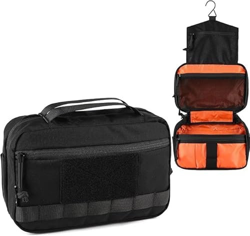 Trousse de toilette tactique pour homme - Trousse hygiénique - Outil militaire EDC - Trousse de toilette de camping, Noir , Tactical