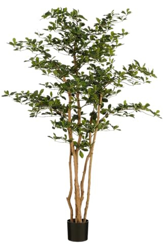 MICA Decorations Kunstpflanze Olivenbaum im Topf – H 183 x Ø 130 cm – Grün