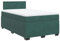 vidaXL Boxspringbett, Polsterbett Bett mit LED Matratze Kopfteil, Bettgestell mit Lattenrost, Doppelbett für Schlafzimmer, Dunkelgrün 120x200cm Samt