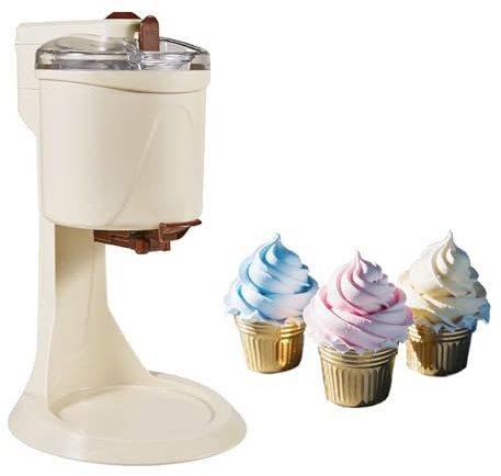 Kindevieft Machine à CrèMe GlacéE Molle, SorbetièRes pour La Maison, Machine à CrèMe GlacéE pour La Maison, Mixeur Portable, Mini Machine à CrèMe GlacéE Molle Automatique De 1 Litre, 220 V