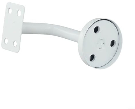 Lecreatekit Soporte para pasamanos de escalera de acero inoxidable, acabado blanco elegante, soporte fiable (60 x 80 mm)