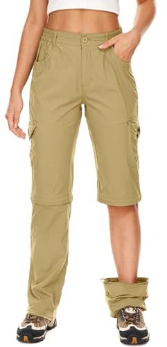 Walking Trousers Women Cargo Pants Waterproof Summer Quick Dry Convertible Stretch Outdoor Casual UPF 50 Hiking Zip off