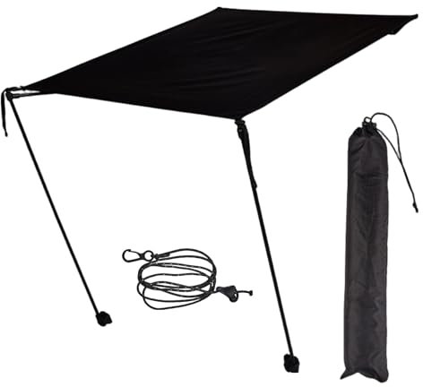 Auvent réglable | Auvent de terrasse rétractable | Parasol de plage de voyage | Pare-soleil léger pour l'extérieur | Auvent polyvalent pour parasol sur la terrasse, le jardin, le camping, la pêche et
