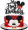 Xsstarmi 1 Pack My First Birthday Mouse Inspired Cake Topper - Glitter Black Red Mini One Cake Pick Decorations for Baby Shower Happy First Birthday Party Supplies