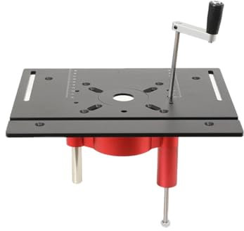Lfhelper Router Lift System Kit, Verstellbarer Router-Tischeinsatz-Grundplatte, Tisch Lifting Werkzeug Router Tisch Sägeneinsatzplat, Frästisch-Einlegeplatte Maximum Lift 47mm für die Holzbearbeitung