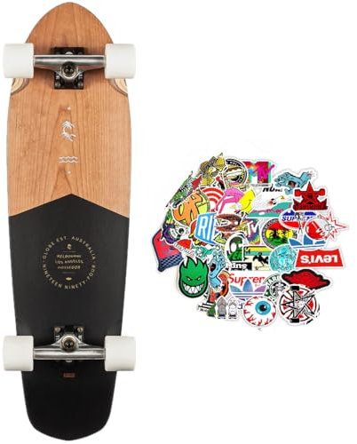 Globe Cruiser Longboard 32 Zoll (81,3 cm) Professional Cruiser Globe 32 Zoll und 20 zufällige Aufkleber (Black Cherry, 32 Zoll)