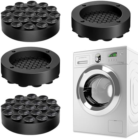 4 Stück Schwingungsdämpfer Waschmaschine, Waschmaschinen Unterlage Universal, Antirutschmatte Vibrationsdämpfer, Gummi Antivibrationsmatte, für Waschmaschinen Trockner Kühlschrank Tisch