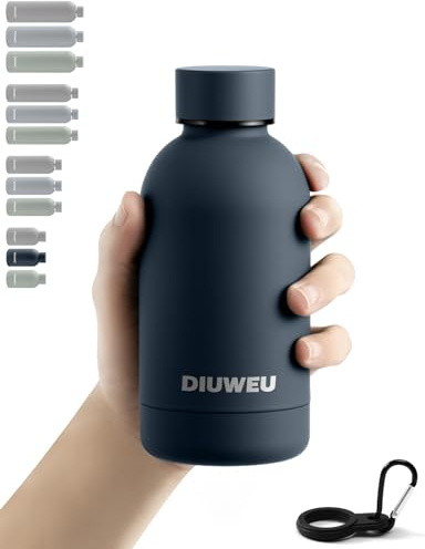 Stainless Steel Water Bottle Double Wall, Insulated Metal Water Bottle with Clip, 350ml/500ml/750ml/1L, BPA Free, 24hrs Cold & 12hrs Hot, Suitable for Sports, Camping, Hiking, Cycling, Gym, Travel