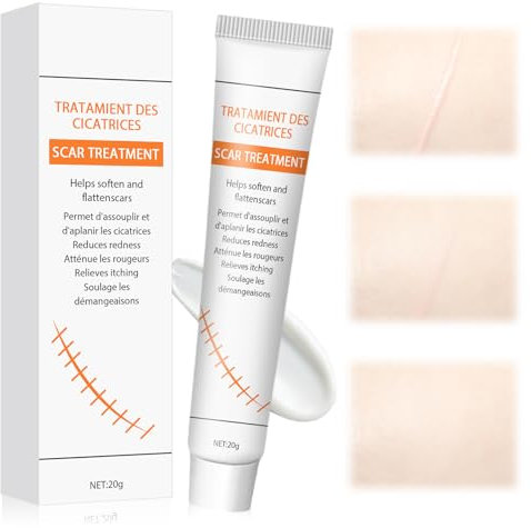 Gel pour Cicatrices, Gel crème Réduit la Visibilité des Cicatrices, Atténue Rougeurs et Démangeaisons, Hydratation Prolongée, gel silicone cicatrice Pour Visage et Corps, 20g