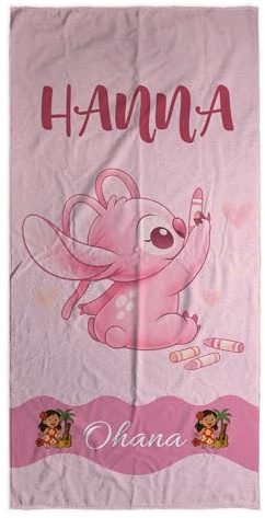 LolaPix Personalisiertes Koala Handtuch. Strandtuch mit Namen. Personalisiertes Strand Badetuch. Personalisierte Handtuch. Personalisierte Geschenke. Verschiedene Designs und Größen. Koala Rosa