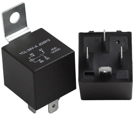 40 A wasserdichtes Automobil-Relais für Nebelscheinwerfer, Scheinwerfer, Lüftersteuerung mit 12 V/24 V DC, 5-polig, normalerweise offen, rote Kupferkontakte, Kunststoffgehäuse