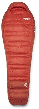 Rab Men's Alpine -12°C Down Sleeping Bag-Dark Horizon/Tuscan Red-Reg, LZip