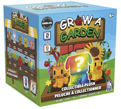 Grow a Garden Serie 1 Mystery Collectible Plush, Offizielle Roblox Haustier Plüschfigur mit DLC Code, 10 cm Blind Box Überraschung, ab 6 Jahren