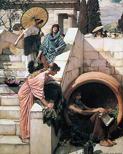 1art1 John William Waterhouse Poster Diogenes, 1882 Kunstdruck Bild 50x40 cm