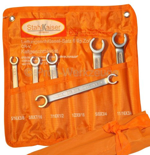 6-tlg. Zoll Doppel Ringschlüssel Satz Bremsleitung Hydraulik