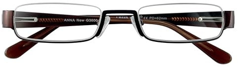 I NEED YOU ANNA New - Stilvolle qualitativ hochwertige Lesebrille für Damen & Herren - Leichtes, modernes Design inklusive Hartschalen-Etui – Nylorhalbbrille mit Acetatbügel