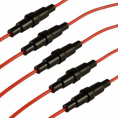 5 x Inline 5x20mm Glass AGC Fuse Holder Splash Proof Screw Type