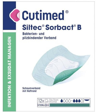 Cutimed Siltec Sorbact PU-Verb.15x15 cm