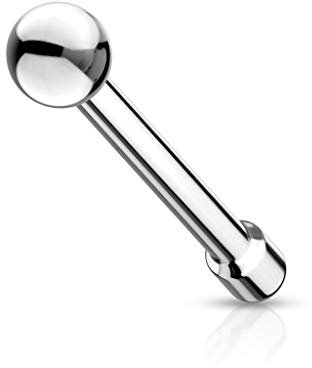 Paula & Fritz® Nasenpiercing-s Stecker Silber Piercing-s Nase Nasen-Ring Nostril Spirale Nasenflügel Schmuck Chirurgenstahl Kugel Ball 1,0-mm