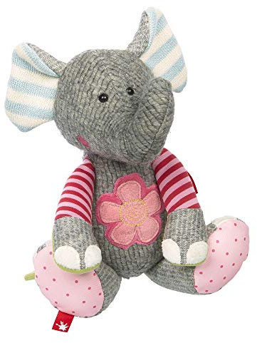 SIGIKID 38709 Elefant Patchwork Sweety Mädchen Kuscheltier empfohlen ab Geburt mehrfarbig, 17 x 15 x 31