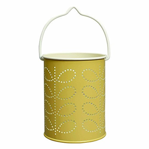 Orla Kiely | Linear Stem | Tea Light Lantern | Yellow | Suitable Indoors and Outdoors