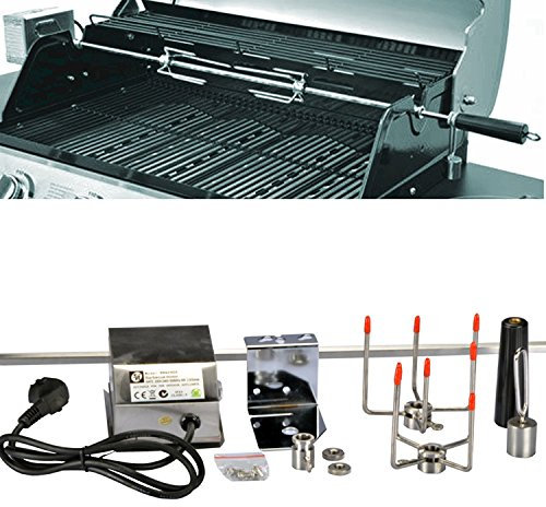 131cm Cromo Girarrosto Universalspieß per Grill a Gas Griglia con Motore