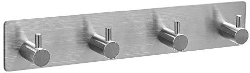 ETiME Ganci Autoadesivi Appendiabiti da Parete, Appendiabiti da Muro in Acciaio Inossidabile, Stile Moderno (4 Ganci)
